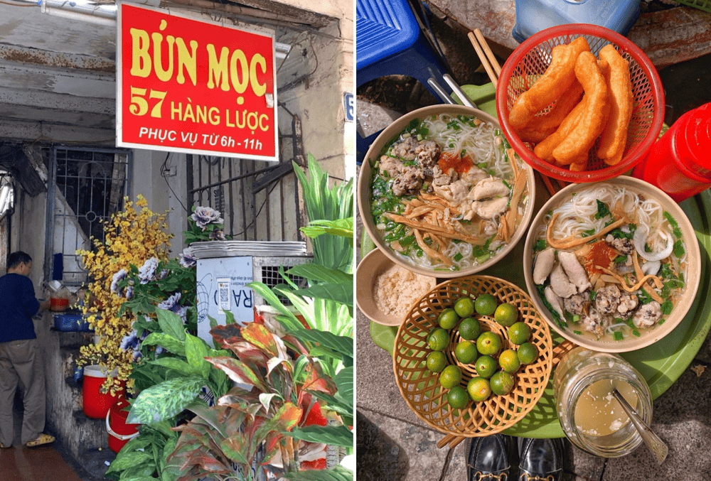 Bún mọc tại 57 Hàng Lược nổi tiếng lâu đời với giá cả hợp lý và khẩu phần đầy đặn (Nguồn: ador.vn)